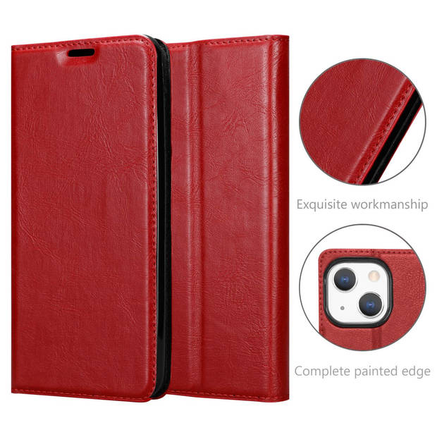 Cadorabo Hoesje geschikt voor Apple iPhone 13 MINI in APPEL ROOD - Beschermhoes Case magnetische sluiting Cover