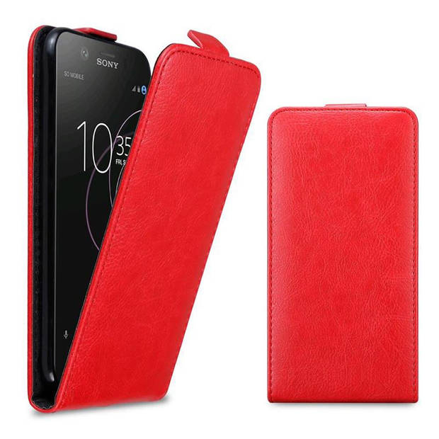 Cadorabo Hoesje geschikt voor Sony Xperia XZ1 in APPEL ROOD - Beschermhoes Flip Case Cover magnetische sluiting