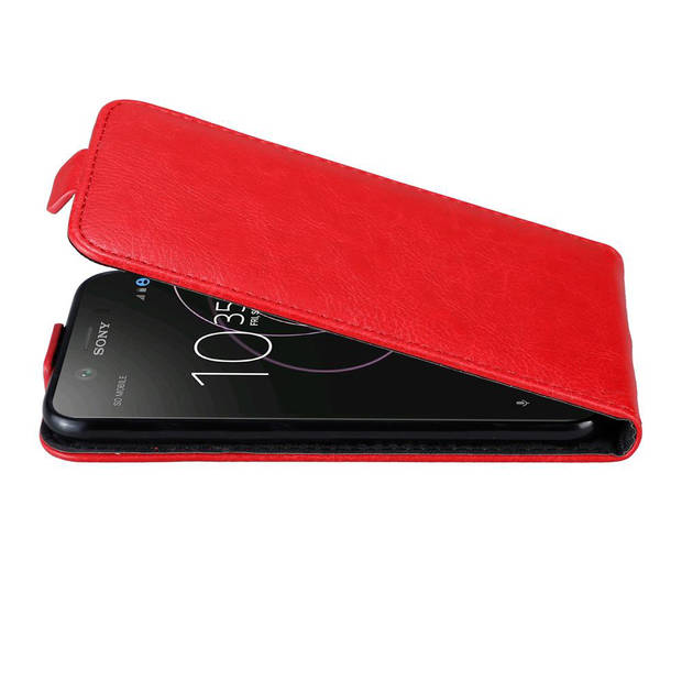 Cadorabo Hoesje geschikt voor Sony Xperia XZ1 in APPEL ROOD - Beschermhoes Flip Case Cover magnetische sluiting