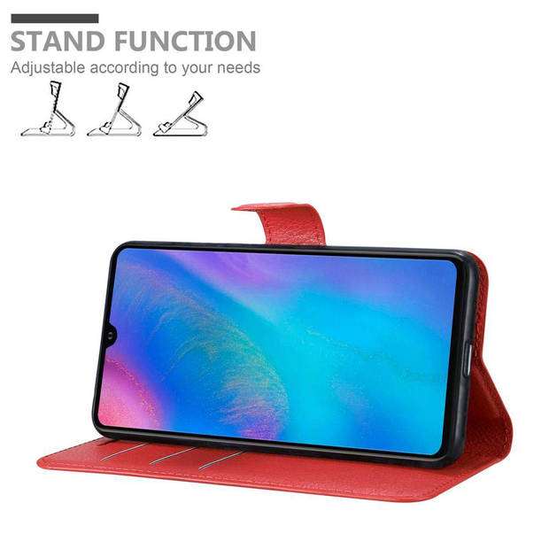 Cadorabo Hoesje geschikt voor Huawei P30 in KARMIJN ROOD - Beschermhoes Cover magnetische sluiting Case