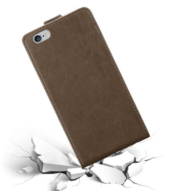 Cadorabo Hoesje geschikt voor Apple iPhone 6 PLUS / 6S PLUS in KOFFIE BRUIN - Beschermhoes Flip Case Cover magnetische