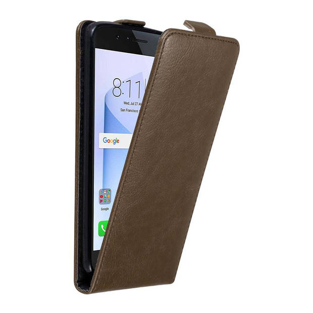 Cadorabo Hoesje geschikt voor Honor 8 / 8 PREMIUM in KOFFIE BRUIN - Beschermhoes Flip Case Cover magnetische sluiting