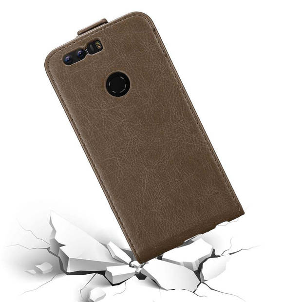 Cadorabo Hoesje geschikt voor Honor 8 / 8 PREMIUM in KOFFIE BRUIN - Beschermhoes Flip Case Cover magnetische sluiting