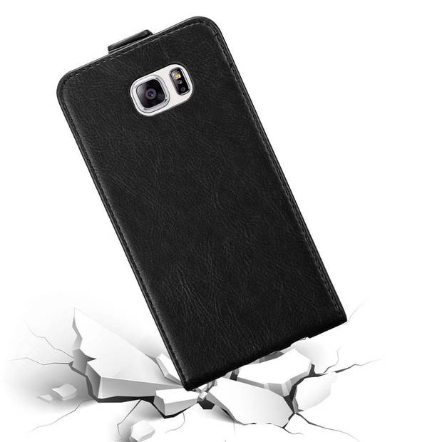 Cadorabo Hoesje geschikt voor Samsung Galaxy NOTE 5 in ZWARTE NACHT - Beschermhoes Flip Case Cover magnetische sluiting