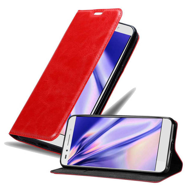 Cadorabo Hoesje geschikt voor Honor 7 in APPEL ROOD - Beschermhoes Case magnetische sluiting Cover