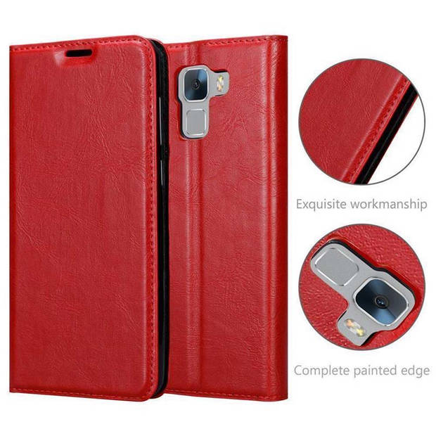 Cadorabo Hoesje geschikt voor Honor 7 in APPEL ROOD - Beschermhoes Case magnetische sluiting Cover