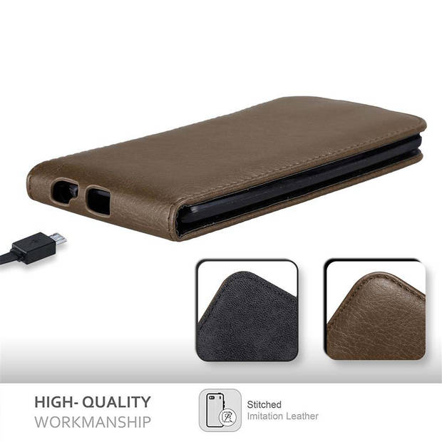 Cadorabo Hoesje geschikt voor LG G3 in KOFFIE BRUIN - Beschermhoes Flip Case Cover magnetische sluiting