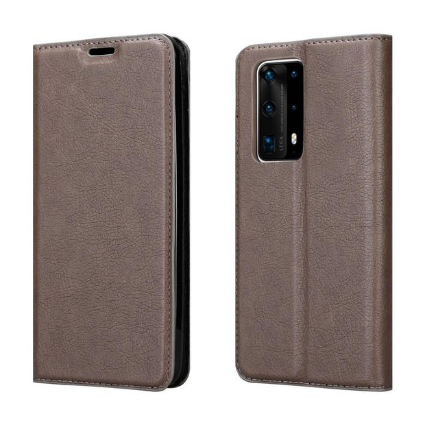 Cadorabo Hoesje geschikt voor Huawei P40 PRO / P40 PRO+ in KOFFIE BRUIN - Beschermhoes Case magnetische sluiting Cover