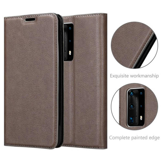 Cadorabo Hoesje geschikt voor Huawei P40 PRO / P40 PRO+ in KOFFIE BRUIN - Beschermhoes Case magnetische sluiting Cover