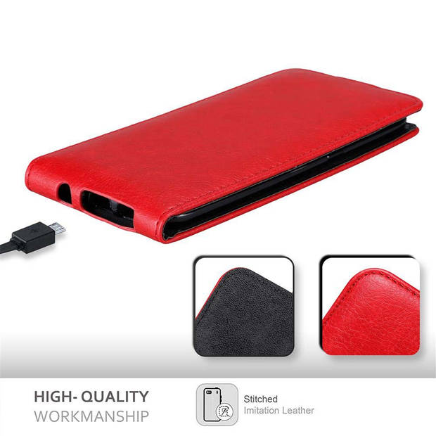 Cadorabo Hoesje geschikt voor Samsung Galaxy S7 EDGE in APPEL ROOD - Beschermhoes Flip Case Cover magnetische sluiting