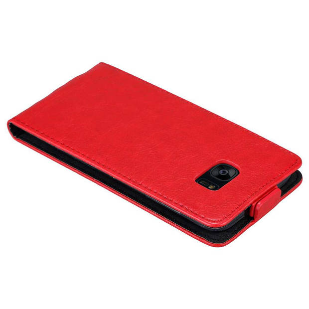 Cadorabo Hoesje geschikt voor Samsung Galaxy S7 EDGE in APPEL ROOD - Beschermhoes Flip Case Cover magnetische sluiting