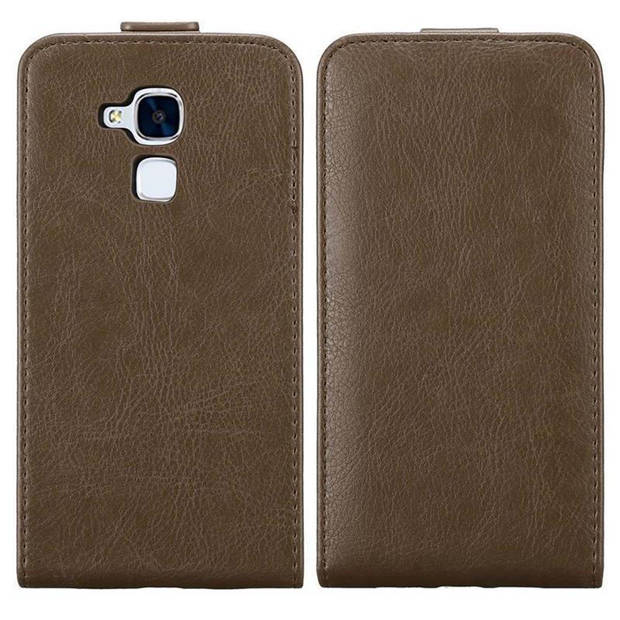 Cadorabo Hoesje geschikt voor Honor 5C in KOFFIE BRUIN - Beschermhoes Flip Case Cover magnetische sluiting