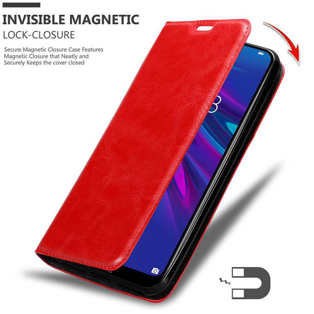 Cadorabo Hoesje geschikt voor Huawei Y6 2019 in APPEL ROOD - Beschermhoes Case magnetische sluiting Cover