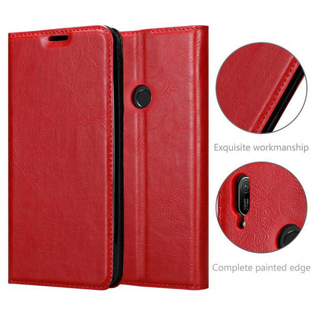 Cadorabo Hoesje geschikt voor Huawei Y6 2019 in APPEL ROOD - Beschermhoes Case magnetische sluiting Cover