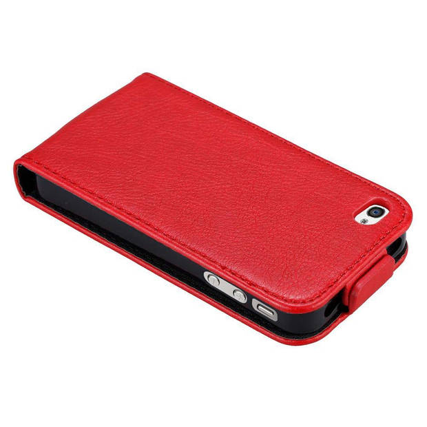 Cadorabo Hoesje geschikt voor Apple iPhone 4 / 4S in APPEL ROOD - Beschermhoes Flip Case Cover magnetische sluiting