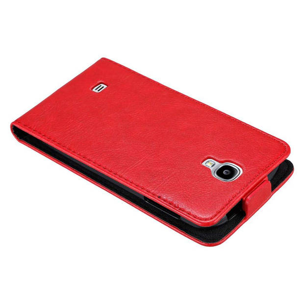 Cadorabo Hoesje geschikt voor Samsung Galaxy S4 in APPEL ROOD - Beschermhoes Flip Case Cover magnetische sluiting