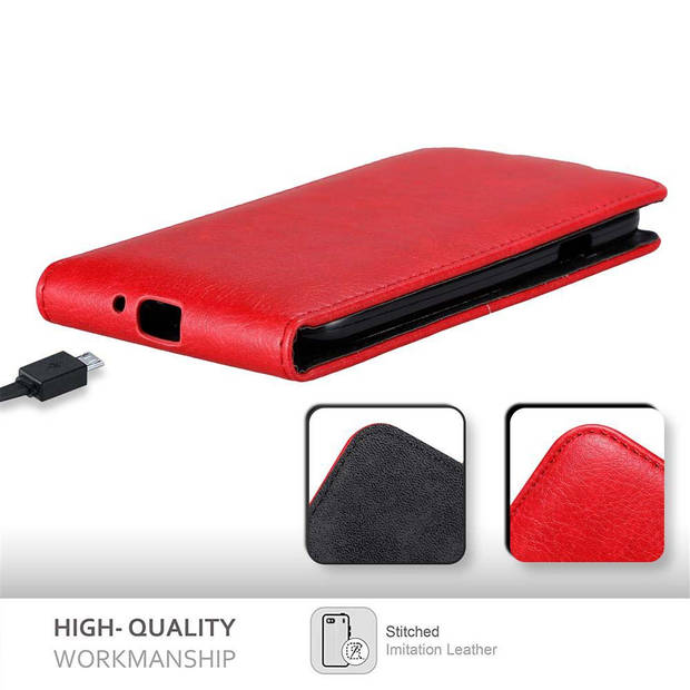 Cadorabo Hoesje geschikt voor Samsung Galaxy S4 in APPEL ROOD - Beschermhoes Flip Case Cover magnetische sluiting