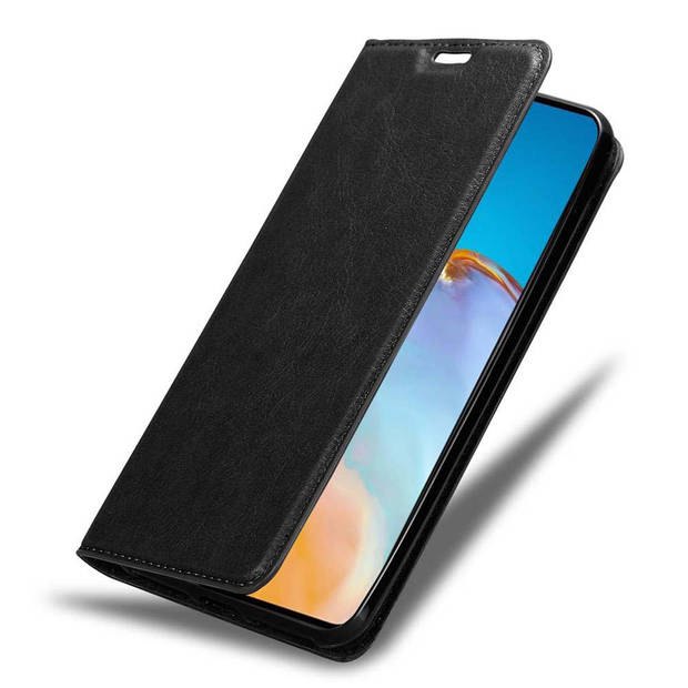 Cadorabo Hoesje geschikt voor Huawei P40 in ZWARTE NACHT - Beschermhoes Case magnetische sluiting Cover