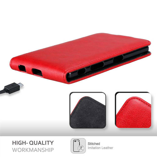 Cadorabo Hoesje geschikt voor Sony Xperia Z5 in APPEL ROOD - Beschermhoes Flip Case Cover magnetische sluiting