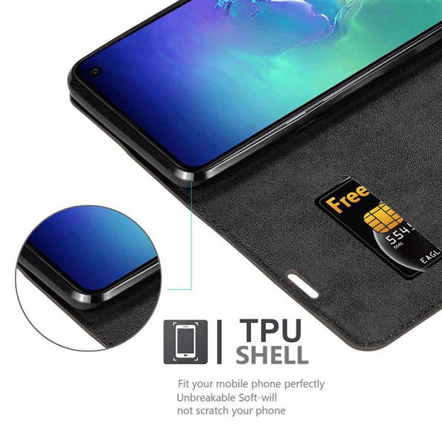 Cadorabo Hoesje geschikt voor Samsung Galaxy S10e in KOFFIE BRUIN - Beschermhoes Case magnetische sluiting Cover