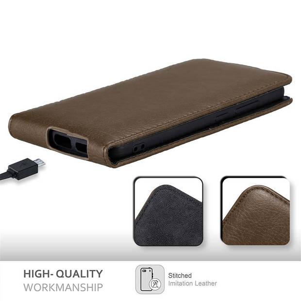 Cadorabo Hoesje geschikt voor Huawei NOVA in KOFFIE BRUIN - Beschermhoes Flip Case Cover magnetische sluiting