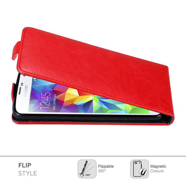 Cadorabo Hoesje geschikt voor Samsung Galaxy S5 MINI / S5 MINI DUOS in APPEL ROOD - Beschermhoes Flip Case Cover