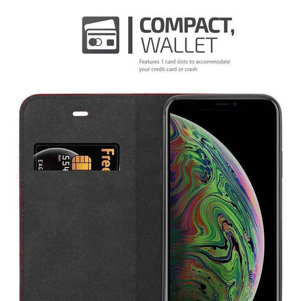 Cadorabo Hoesje geschikt voor Apple iPhone XS MAX in ZWARTE NACHT - Beschermhoes Case magnetische sluiting Cover