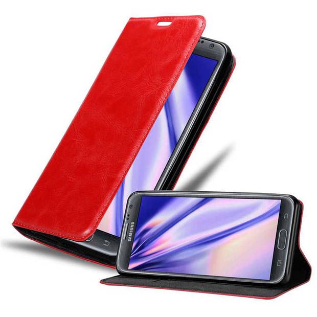 Cadorabo Hoesje geschikt voor Samsung Galaxy NOTE 2 in APPEL ROOD - Beschermhoes Case magnetische sluiting Cover