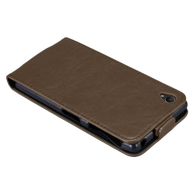 Cadorabo Hoesje geschikt voor Sony Xperia Z1 in KOFFIE BRUIN - Beschermhoes Flip Case Cover magnetische sluiting