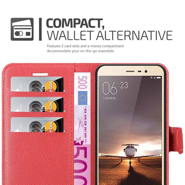 Cadorabo Hoesje geschikt voor Xiaomi RedMi PRO in KARMIJN ROOD - Beschermhoes Cover magnetische sluiting Case