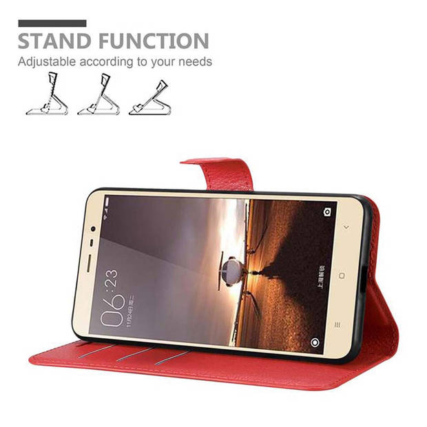 Cadorabo Hoesje geschikt voor Xiaomi RedMi PRO in KARMIJN ROOD - Beschermhoes Cover magnetische sluiting Case