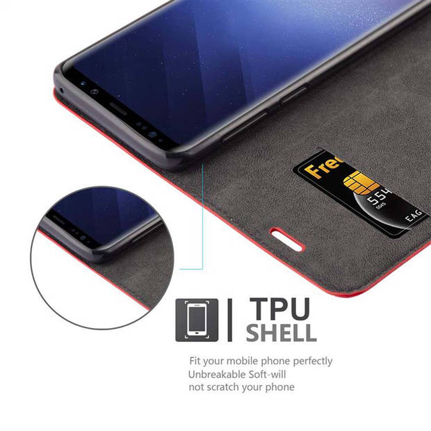 Cadorabo Hoesje geschikt voor Samsung Galaxy S9 in APPEL ROOD - Beschermhoes Case magnetische sluiting Cover
