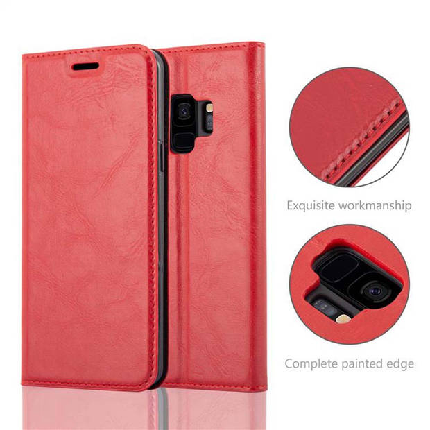 Cadorabo Hoesje geschikt voor Samsung Galaxy S9 in APPEL ROOD - Beschermhoes Case magnetische sluiting Cover