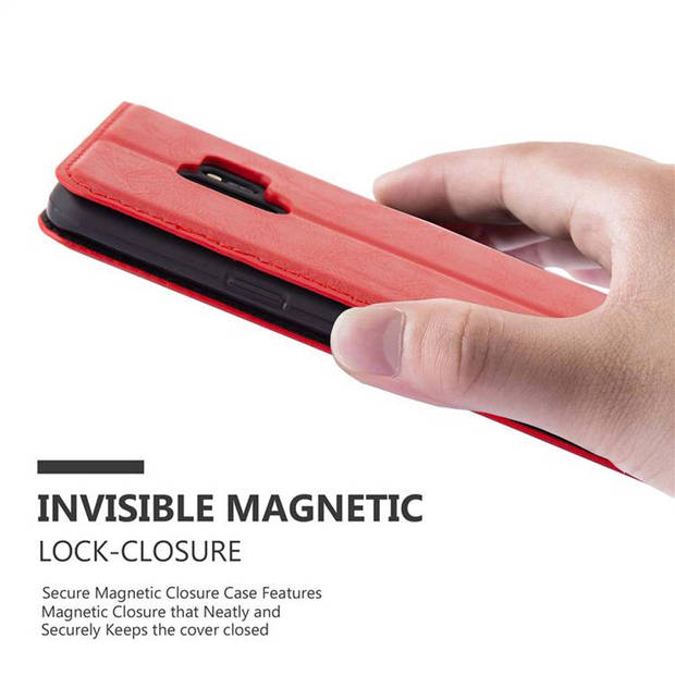 Cadorabo Hoesje geschikt voor Samsung Galaxy S9 in APPEL ROOD - Beschermhoes Case magnetische sluiting Cover