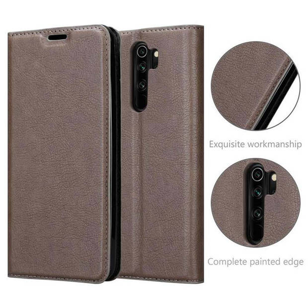 Cadorabo Hoesje geschikt voor Xiaomi RedMi NOTE 8 PRO in KOFFIE BRUIN - Beschermhoes Case magnetische sluiting Cover