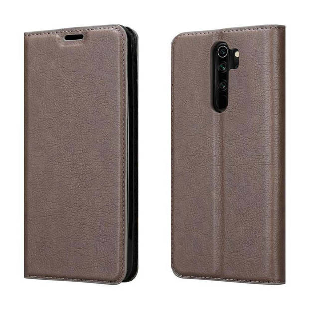 Cadorabo Hoesje geschikt voor Xiaomi RedMi NOTE 8 PRO in KOFFIE BRUIN - Beschermhoes Case magnetische sluiting Cover