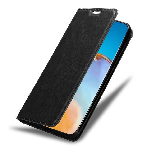 Cadorabo Hoesje geschikt voor Huawei P40 PRO / P40 PRO+ in ZWARTE NACHT - Beschermhoes Case magnetische sluiting Cover