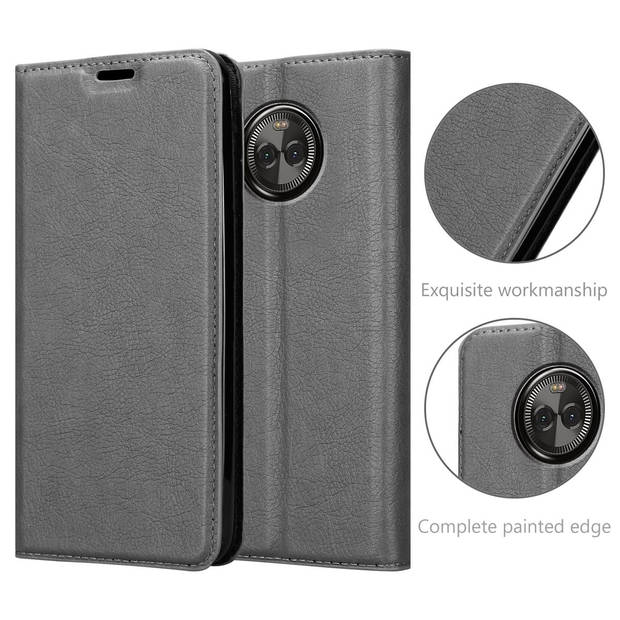 Cadorabo Hoesje geschikt voor Motorola MOTO X4 in TITANIUM GRIJS - Beschermhoes Case magnetische sluiting Cover