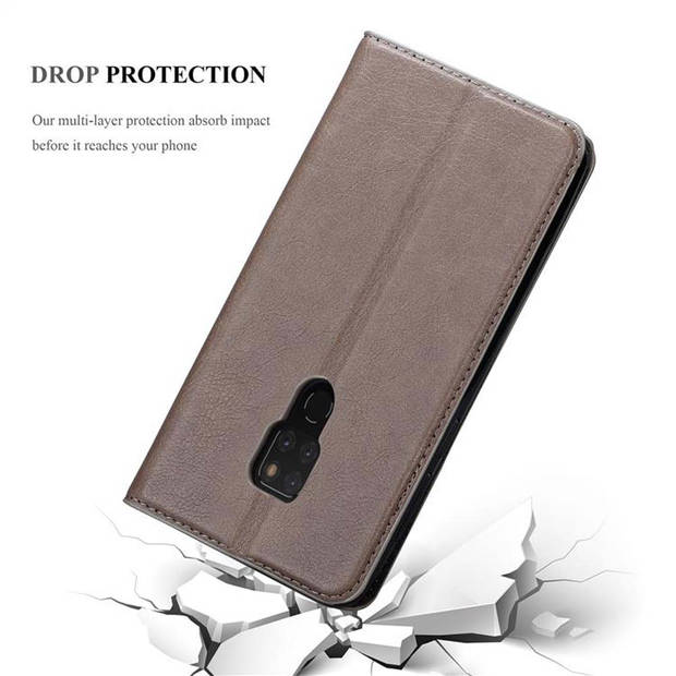 Cadorabo Hoesje geschikt voor Huawei MATE 20 in KOFFIE BRUIN - Beschermhoes Case magnetische sluiting Cover