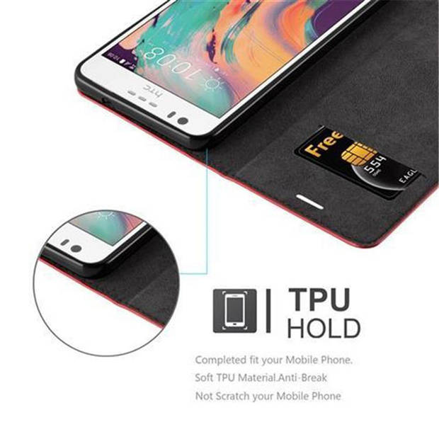 Cadorabo Hoesje geschikt voor HTC Desire 10 LIFESTYLE / Desire 825 in APPEL ROOD - Beschermhoes Case magnetische