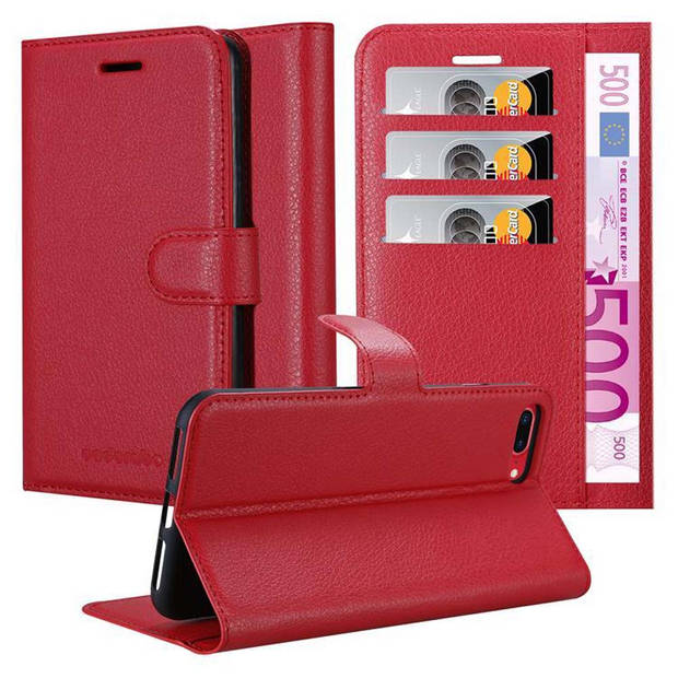 Cadorabo Hoesje geschikt voor Apple iPhone 7 PLUS / 7S PLUS / 8 PLUS in KARMIJN ROOD - Beschermhoes Cover magnetische