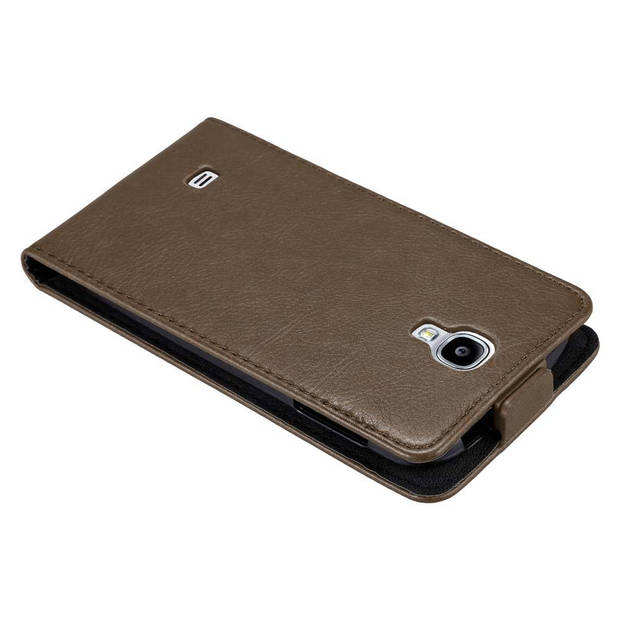 Cadorabo Hoesje geschikt voor Samsung Galaxy S4 in KOFFIE BRUIN - Beschermhoes Flip Case Cover magnetische sluiting