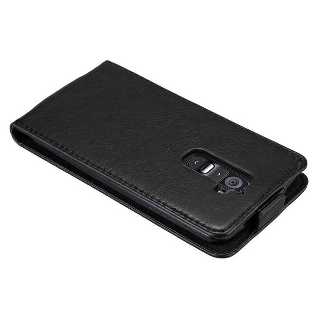 Cadorabo Hoesje geschikt voor LG G2 in ZWARTE NACHT - Beschermhoes Flip Case Cover magnetische sluiting