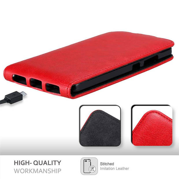 Cadorabo Hoesje geschikt voor Honor 7 in APPEL ROOD - Beschermhoes Flip Case Cover magnetische sluiting