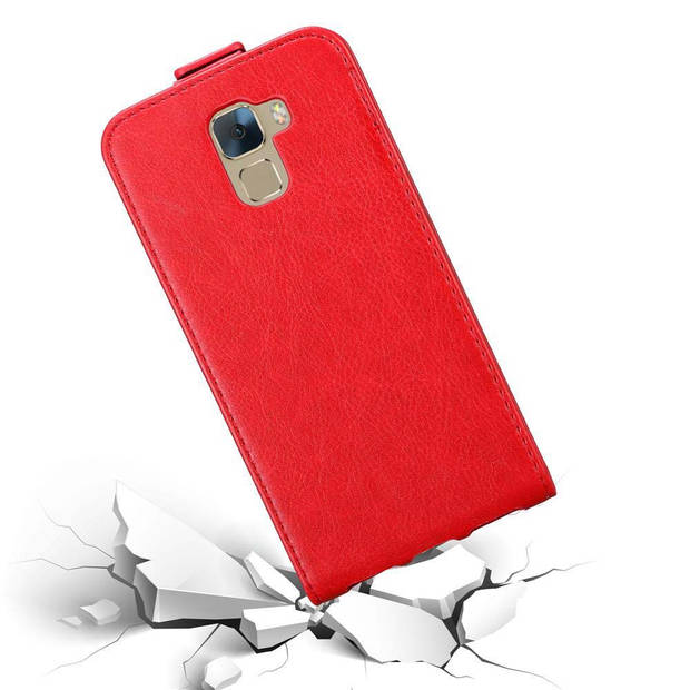 Cadorabo Hoesje geschikt voor Honor 7 in APPEL ROOD - Beschermhoes Flip Case Cover magnetische sluiting