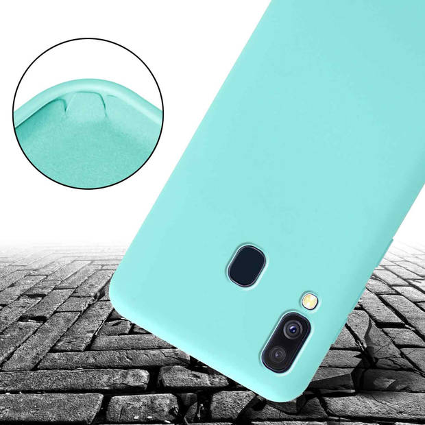 Cadorabo Mobiele telefoon ketting geschikt voor Samsung Galaxy A40 Hoesje in LIQUID TURKOOIS - Silicone beschermhoes