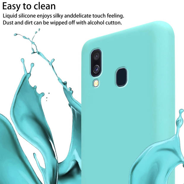 Cadorabo Mobiele telefoon ketting geschikt voor Samsung Galaxy A40 Hoesje in LIQUID TURKOOIS - Silicone beschermhoes