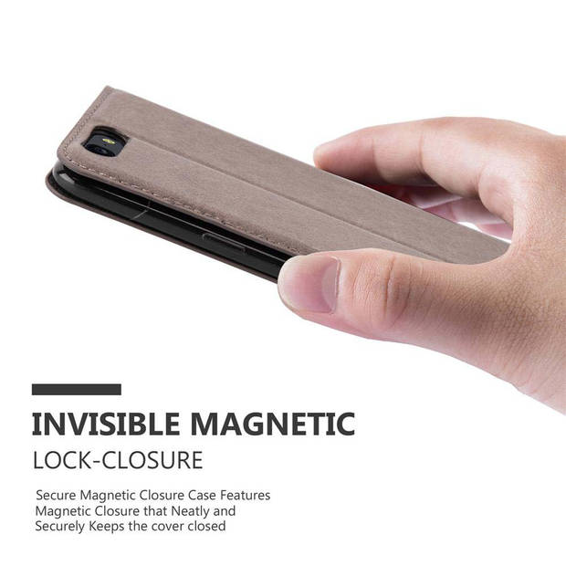 Cadorabo Hoesje geschikt voor OnePlus 5 in KOFFIE BRUIN - Beschermhoes Case magnetische sluiting Cover