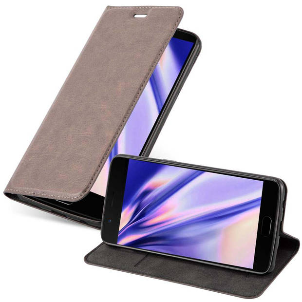 Cadorabo Hoesje geschikt voor OnePlus 5 in KOFFIE BRUIN - Beschermhoes Case magnetische sluiting Cover