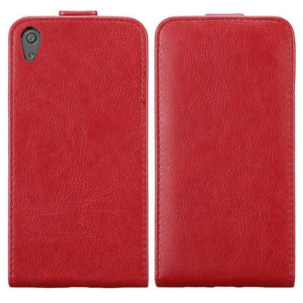 Cadorabo Hoesje geschikt voor Sony Xperia XA ULTRA in APPEL ROOD - Beschermhoes Flip Case Cover magnetische sluiting